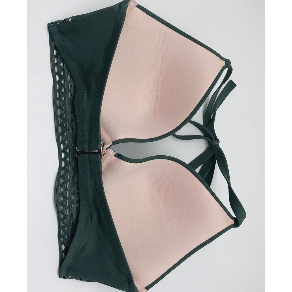 Shade & Shore Bikini Top 38D Green Underwire Padded Bra Beach Cover Up Fit B1 - Picture 4 of 10